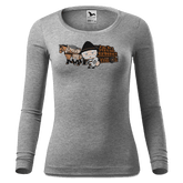 Da Oid Sinzer Pferdegespann Longsleeve Fitted Damen Grau Meliert Hoegering Front